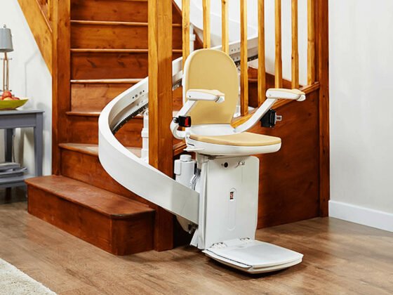 Curved Stairlift installation in Lynchburg, Salem, Danville