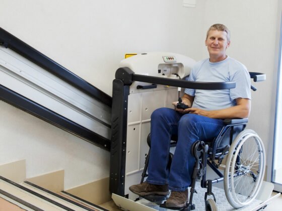Man in a Wheelchair Lift in Hardy, Danville, Lynchburg, Christiansburg, Lexington, Rocky Mount